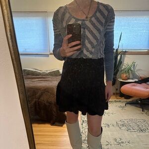 Anthropologie Black Knit Skirt